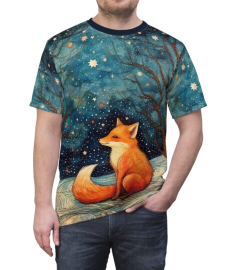 Celestial Fox Unisex Tee - Night Sky Animal Art