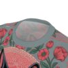 Coral poppies and green leaves cover this oversized full print tee, with a mandala design and cat ears peeking out.