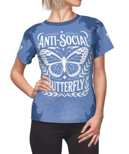 Women's Anti-Social Butterfly Tee, Cute Graphic T-Shirt, Butterfly Print Shirt, Fun Summer Top, Gift for Her, Casual Wear