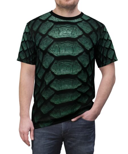 Dragon Scale Armor All-Over Print Tee — Green Dragon Texture Shirt