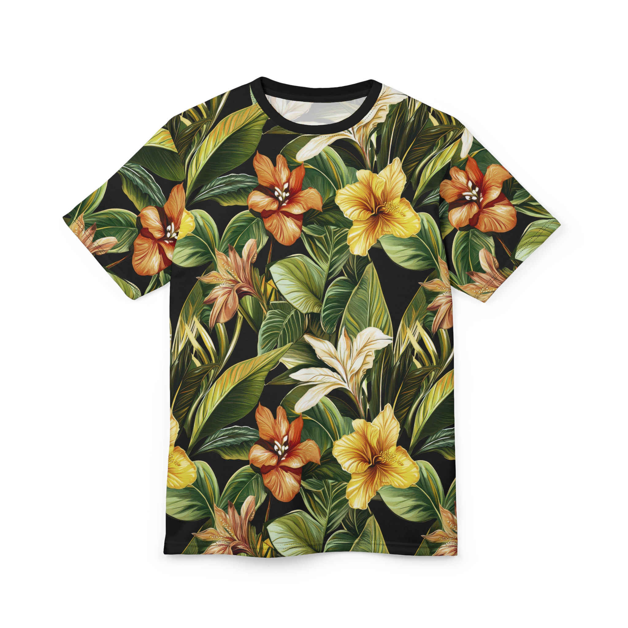 Tropical Floral Unisex Tee - Vibrant Summer Graphic Shirt - Image 3