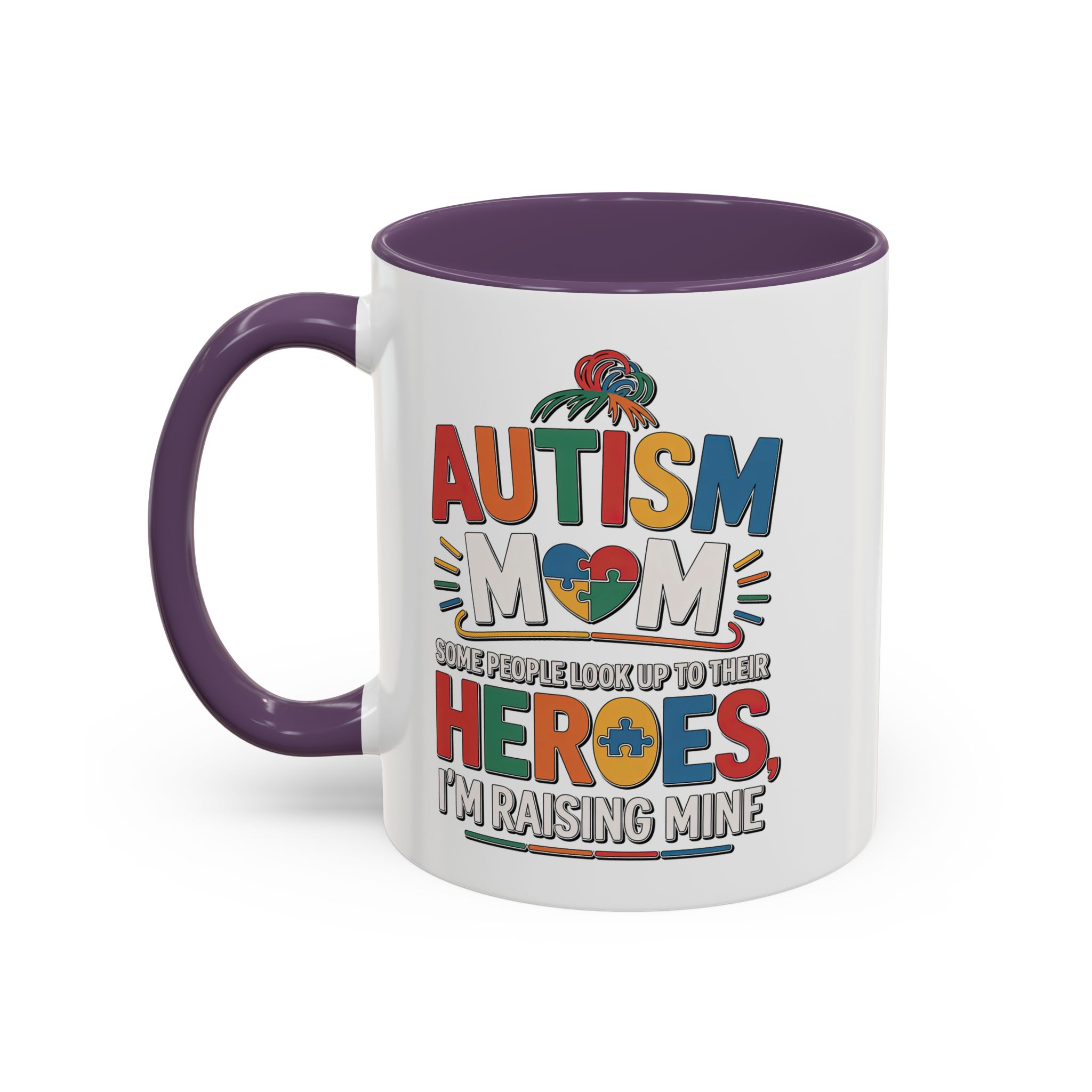 Durable Autism Mom Coffee Mug, Supportive Gift for Mothers, Special Needs Awareness, Mother's Day Assorted Colors – microwave-safe ceramic cup
