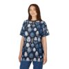 Vibrant Blue Floral Easter Egg AOP Tee, Unisex All Over Print T-Shirt, Easter T-Shirt V2 – eye-catching full print casual top
