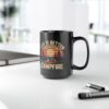 Premium Campfire Vibes Black Mug - Perfect for Coffee Lovers, Gift for Campers, Hiking, and Friends – glossy ceramic coffee mug