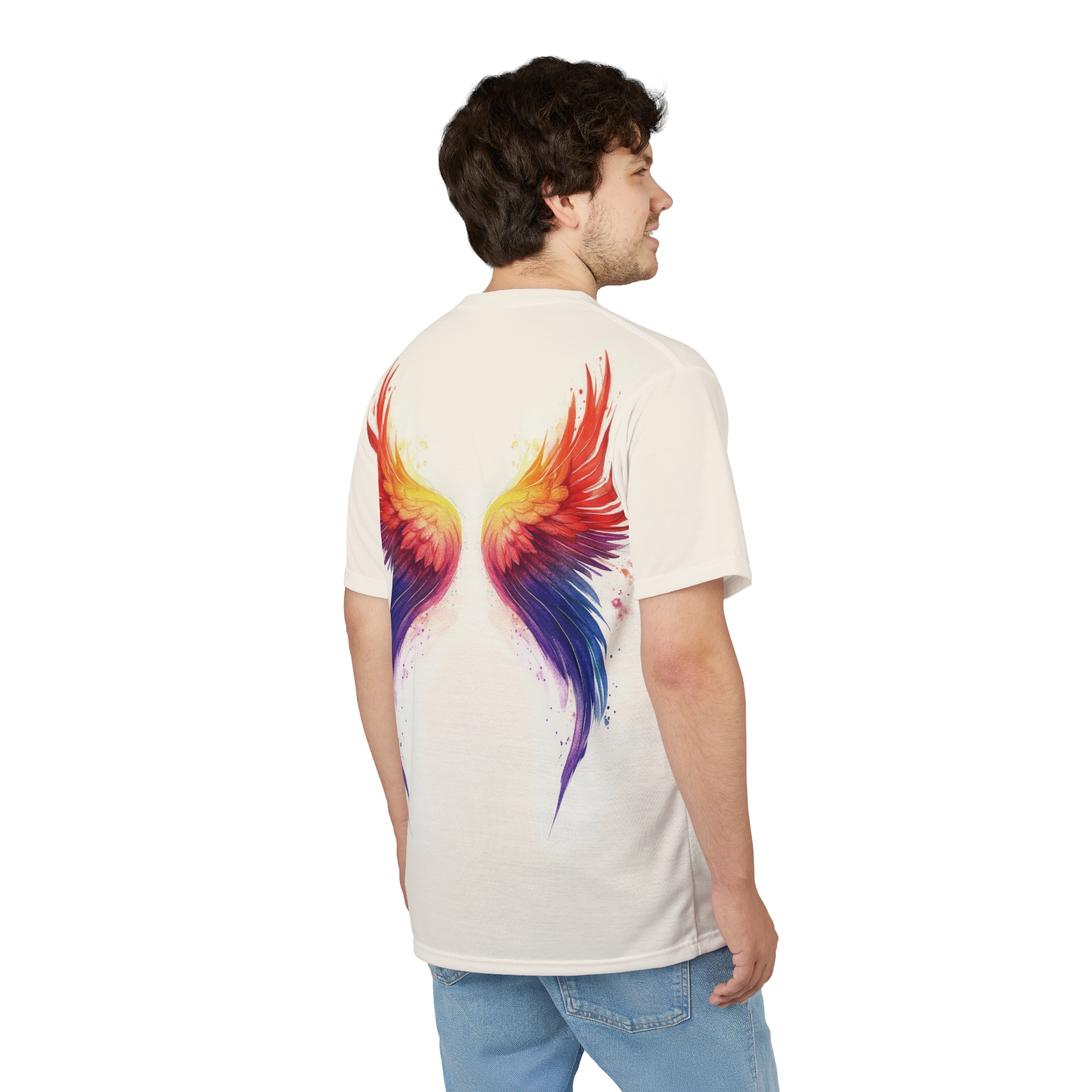 Vibrant Angel Wings Unisex Tee, Boho Shirt, Unique Graphic T-Shirt, Spiritual Apparel - Image 7