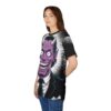White and black radial lines surround a bold purple devil in a suit, covering this graphic streetwear tee.