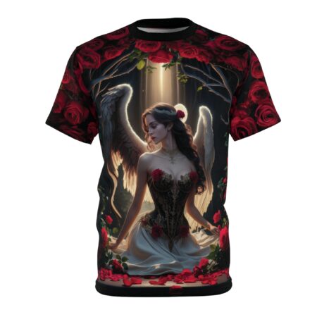 Premium Elegant Angelic Floral Tee - Dreamy Design for Fashion Enthusiasts – soft all-over print unisex tee