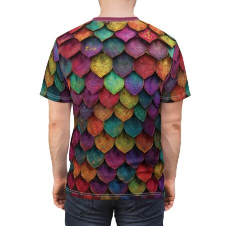 Vibrant Colorful Mermaid Scale Tee — Vibrant Rainbow All-Over Print Shirt – eye-catching full print casual top