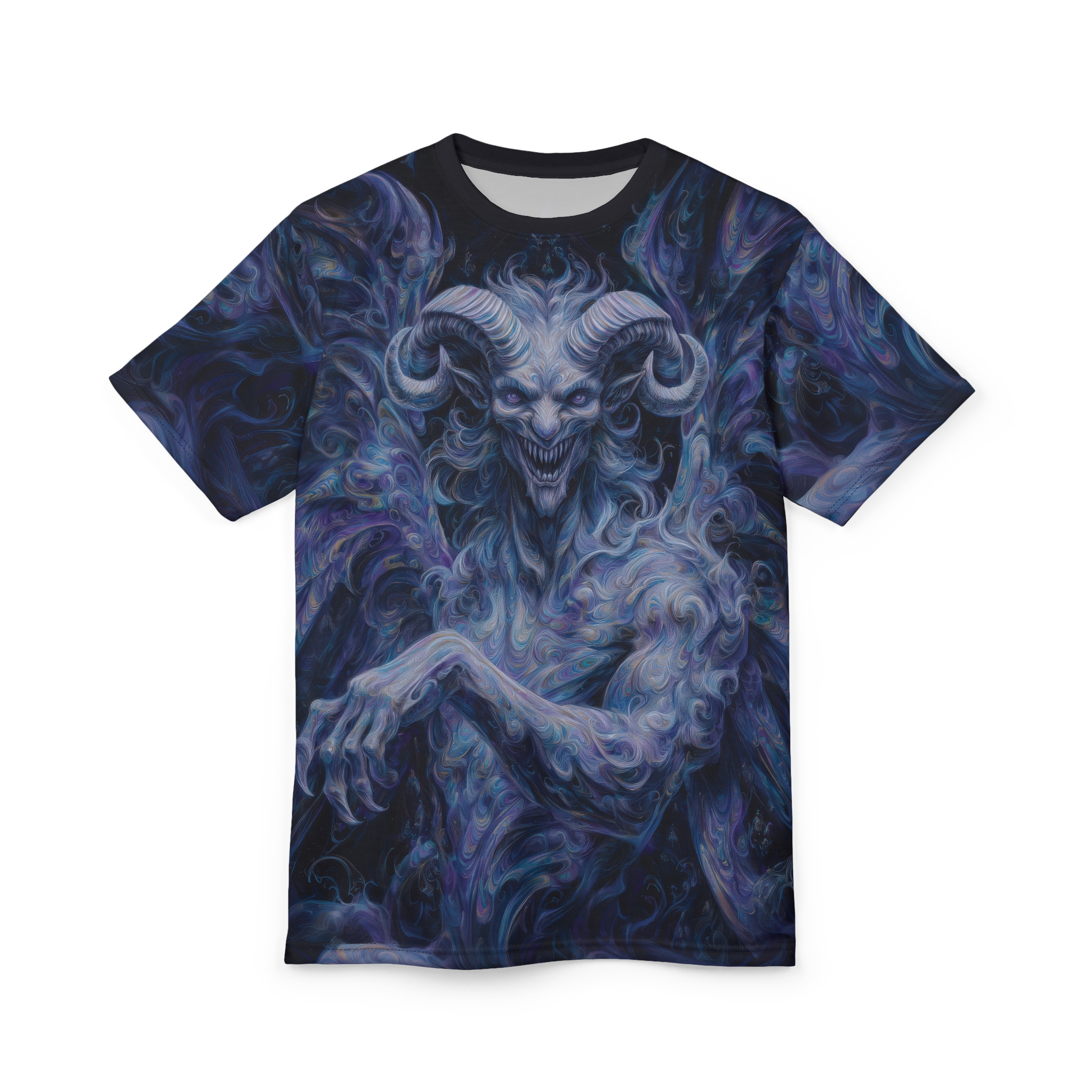 Gothic Demon Graphic Tee - Unisex All Over Print T-Shirt Shirt for Halloween - Cosplay - Dark Aesthetic - Image 3