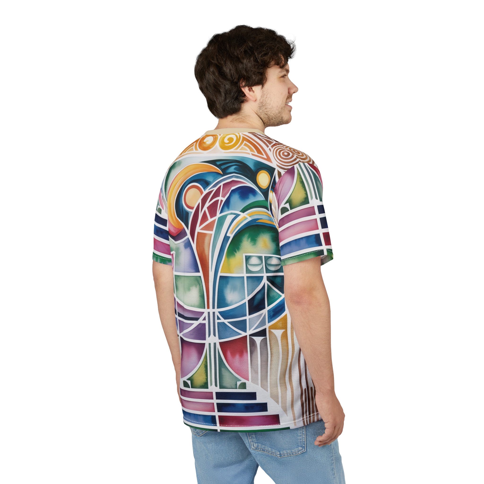 Vibrant Vibrant Unisex All Over Print Tee - Artistic Pattern, Graphic T-Shirt, Retro Style, Summer Fashion, Casual Wear – eye-catching full print casual top