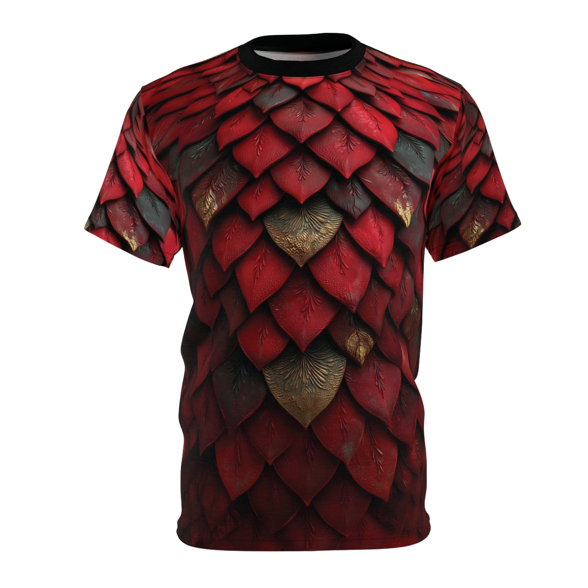 Red Dragon Scale Armor Tee — All-Over Print Fantasy Scales Shirt - Image 3