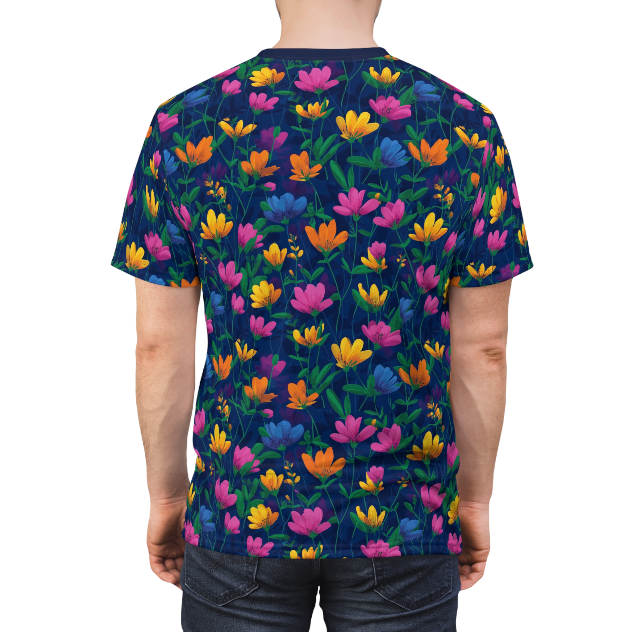 Vibrant Floral All Over Print T-Shirt - Nature-Inspired T-Shirt - Summer Outing Wear - Image 2