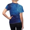 Deep blue impasto textures cover this full print shirt, depicting thick painted brushstrokes across the garment.