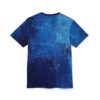 Deep and varied blues with textured brushstrokes cover this 3D graphic t-shirt, depicting an abstract ocean scene.