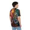 Abstract butterfly, ornate swirls, vibrant colors, detailed wings, seamless print, wrap around graphic