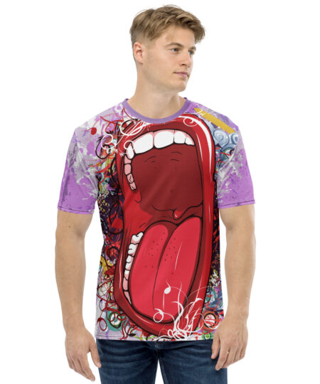 Colorful Yelling Lips Uni-Sex / Men's Graphic T-Shirt