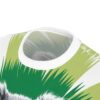 Bright green and white abstract leaf shapes cover this oversized full print tee, depicting a fluffy koala's face in the foreground.