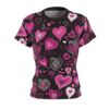 Romantic Heart All Over Print Tee for Women - Cute Casual Top for Valentine's Day & Everyday Wear