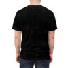 Black all over print t-shirt with a distressed grunge texture wrap around graphic, sublimation tee.