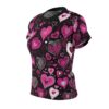 Romantic Heart All Over Print Tee for Women - Cute Casual Top for Valentine's Day & Everyday Wear