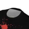 Red blood splatters and a faint bunny logo cover this full print t-shirt.