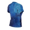 Blue abstract paint sublimation tee, streetwear aesthetic, seamless print, all over print wrap around graphic.