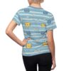 Blue Daisy & Cute Cat Stripe Women's Tee