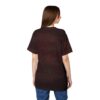 Dark brown and muted red with faint texture, cover this 3D graphic t-shirt, depicting silhouetted bats with glowing yellow eyes and dark vine-like patterns.