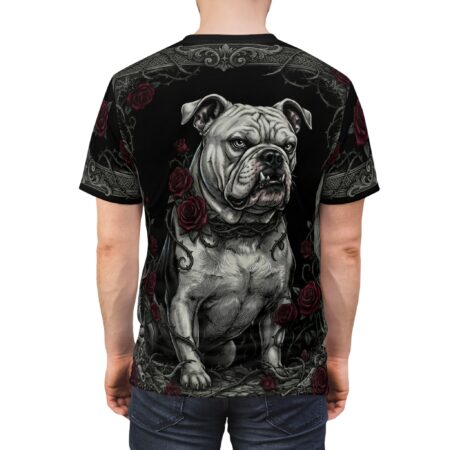 Alternative view of Bulldog / Roses Gothic Floral Design All Over Print T-Shirt