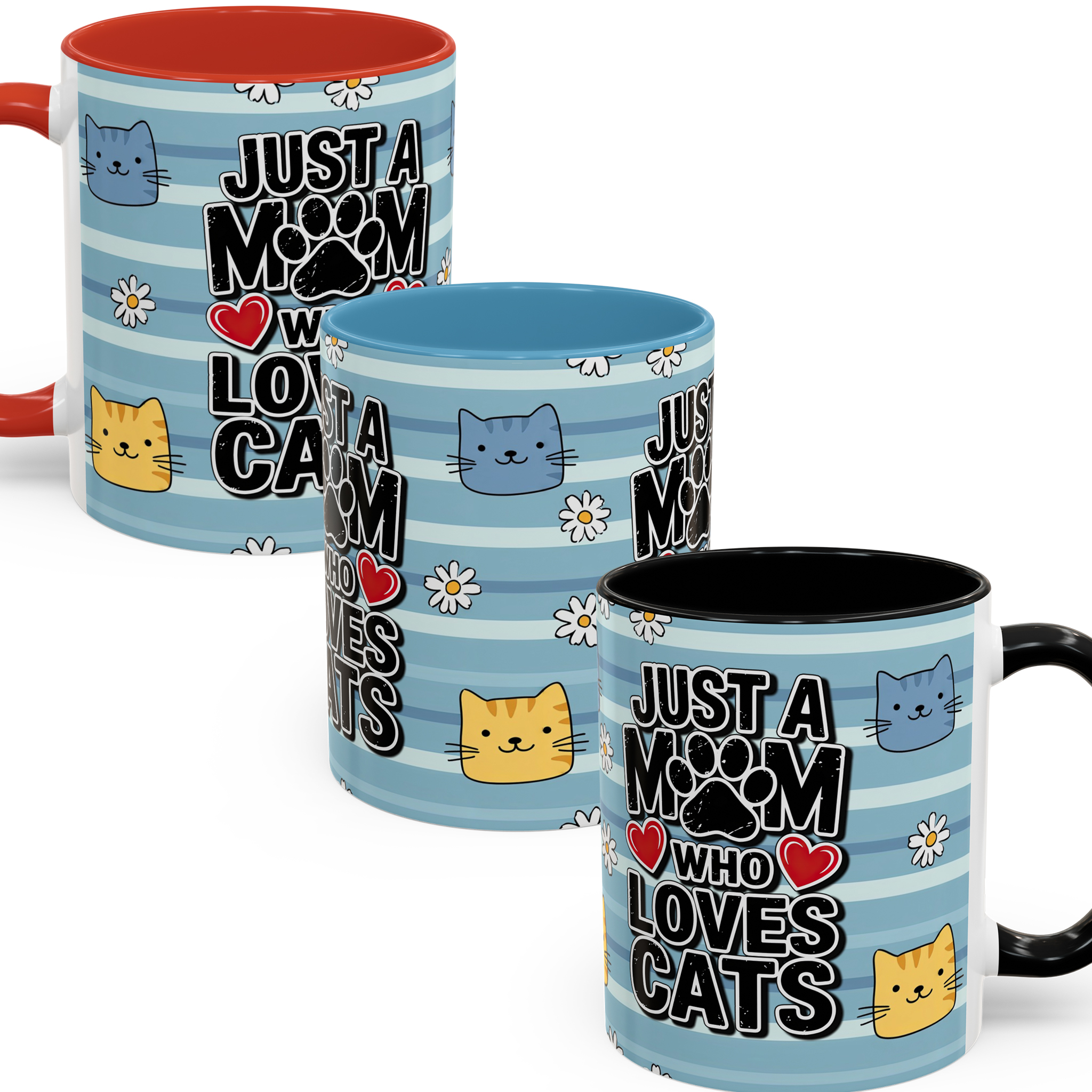 Cat Mom Coffee Mug - "Just a Mom Who Loves Cats" Accent Ceramic Mug - Image 6
