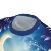 Celestial moon and purple floral all over print sublimation tee featuring a dreamy blue starry night graphic.