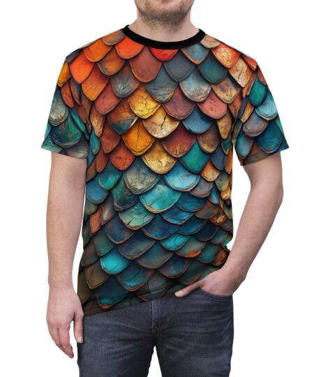 Colorful Dragon Scaled Unisex Tee, Unique Graphic T-Shirt, Fun Casual Wear, Gift for Him or Her, Summer Vibes, Festival Outfit