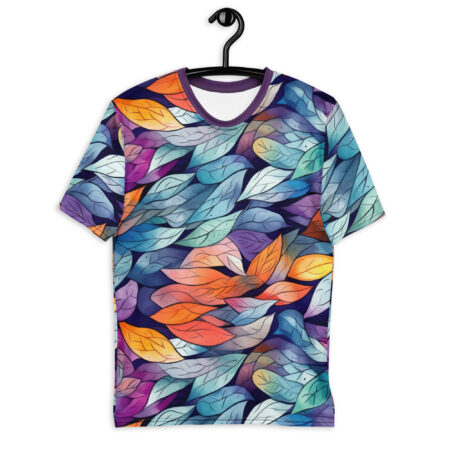 Premium Colorful Leafy All Over Print Uni-Sex T-Shirt #3 – soft all-over print unisex tee