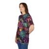 Colorful succulent all over print sublimation tee featuring a seamless wrap around floral graphic.