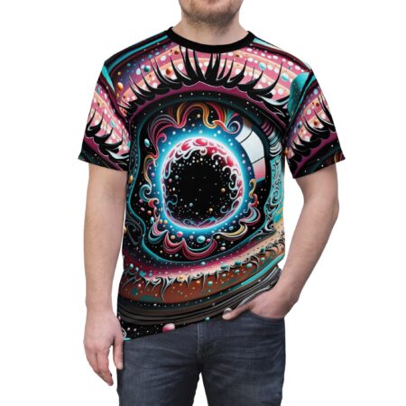 Bold Cosmic Eye Unisex All Over Print - Vibrant Psychedelic T-Shirt for Festival Lovers – high-quality graphic streetwear t-shirt