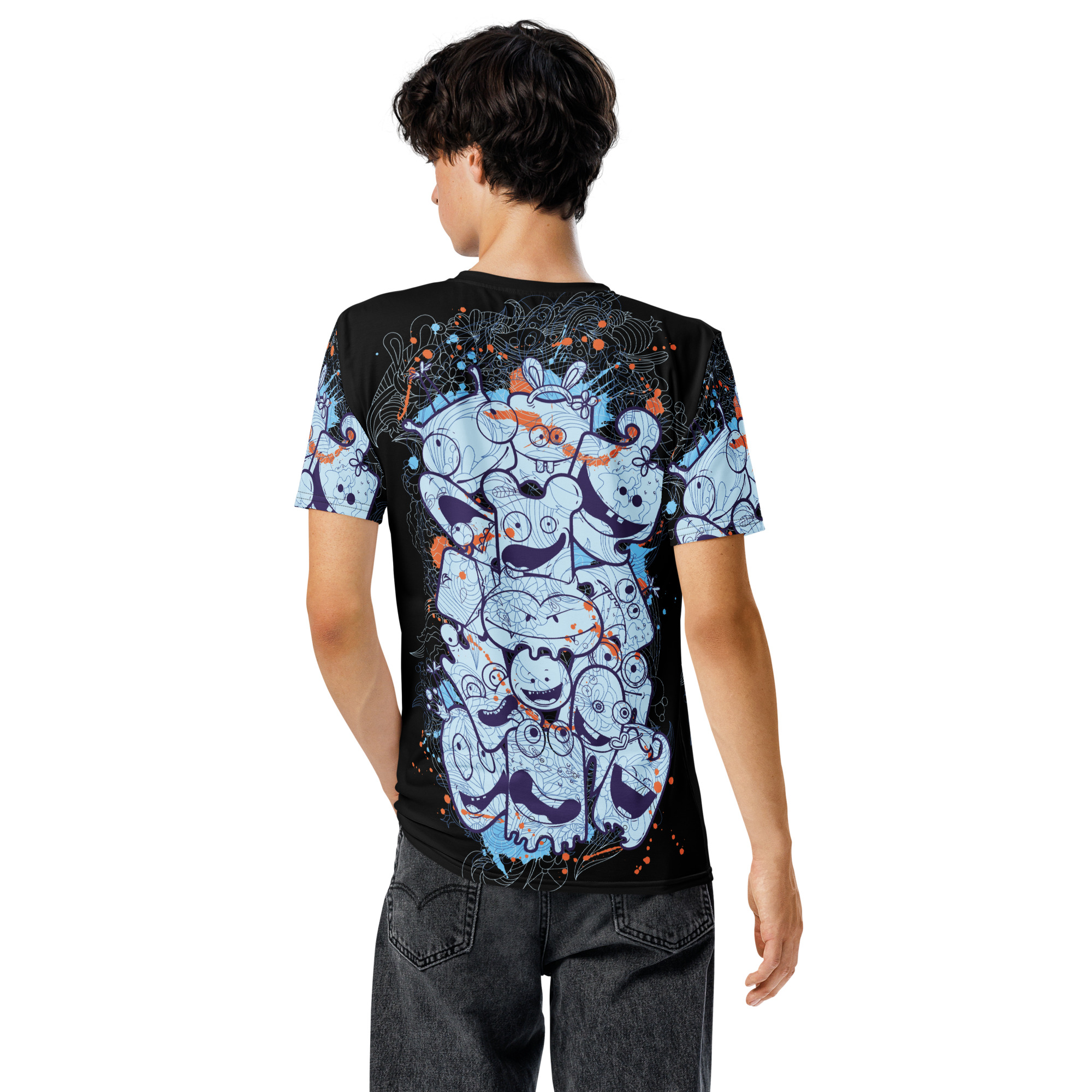 Bold Cute Monster All Over Print Uni-Sex / Men's Graphic T-Shirt – high-quality graphic streetwear t-shirt