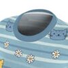 Blue Daisy & Cute Cat Stripe Women's Tee