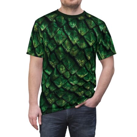Dragon Scale All Over Print T-Shirt - Green Fantasy Costume T-Shirt