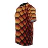 Fiery orange and red dragon scales cover this full print shirt, creating a reptilian armor effect.