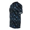 Deep blue and black textured scales cover this full print shirt with a fierce, reptilian vibe.