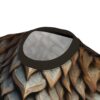 Textured brown and grey dragon scale patterns cover this oversized full print tee with a fantasy armor vibe.