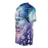 All over print t-shirt with purple owl on branch and floral border, featuring 'Dream Little Dream With Me' text and starry sky.