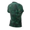 Textured emerald green and gold paint effects cover this full print shirt, showing abstract impasto brushstrokes.