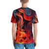 Fiery reds, oranges, and cool blues swirl on this 3D graphic t-shirt, depicting abstract flames and icy tendrils.