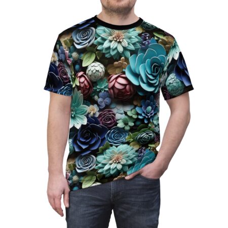 Premium Floral Succulent Unisex Tee - Vibrant Nature-Inspired Shirt – soft all-over print unisex tee