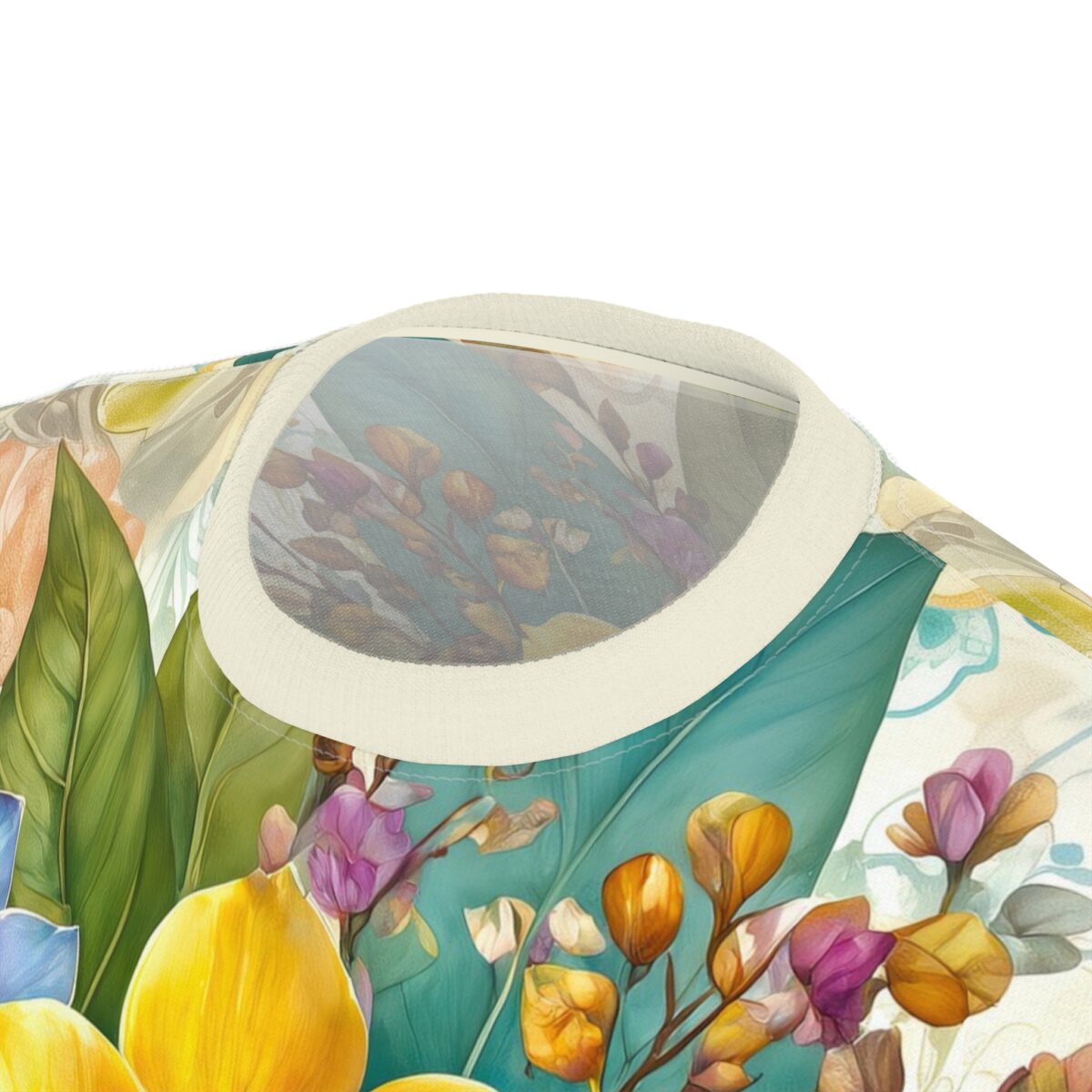 Floral print, all over print, sublimation tee, vintage pattern, wrap around graphic, seamless print, pastel colors, botanical design.