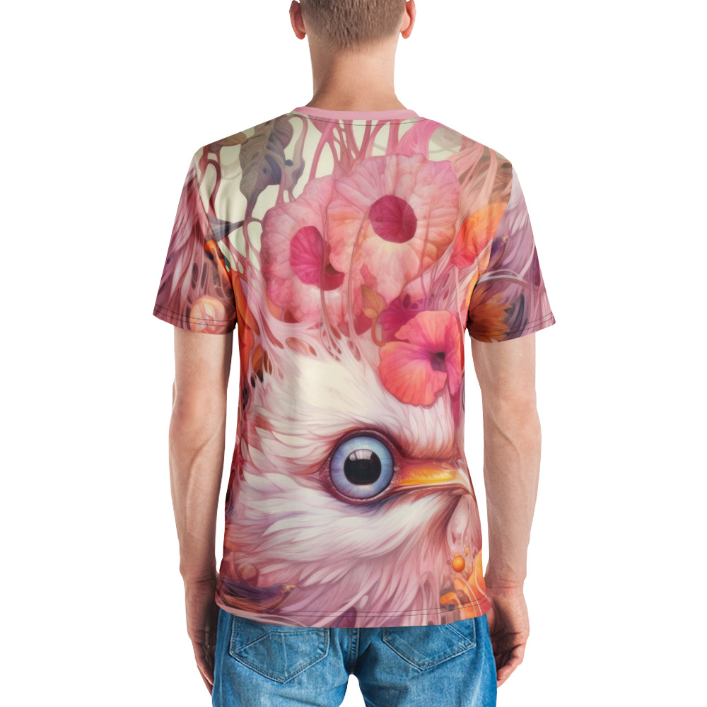 Flowers And Bird Artistic All Over Print Uni-Sex T-Shirt - Image 6