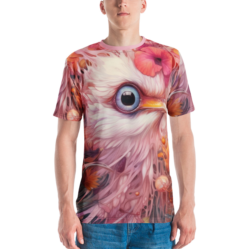 Flowers And Bird Artistic All Over Print Uni-Sex T-Shirt - Image 5