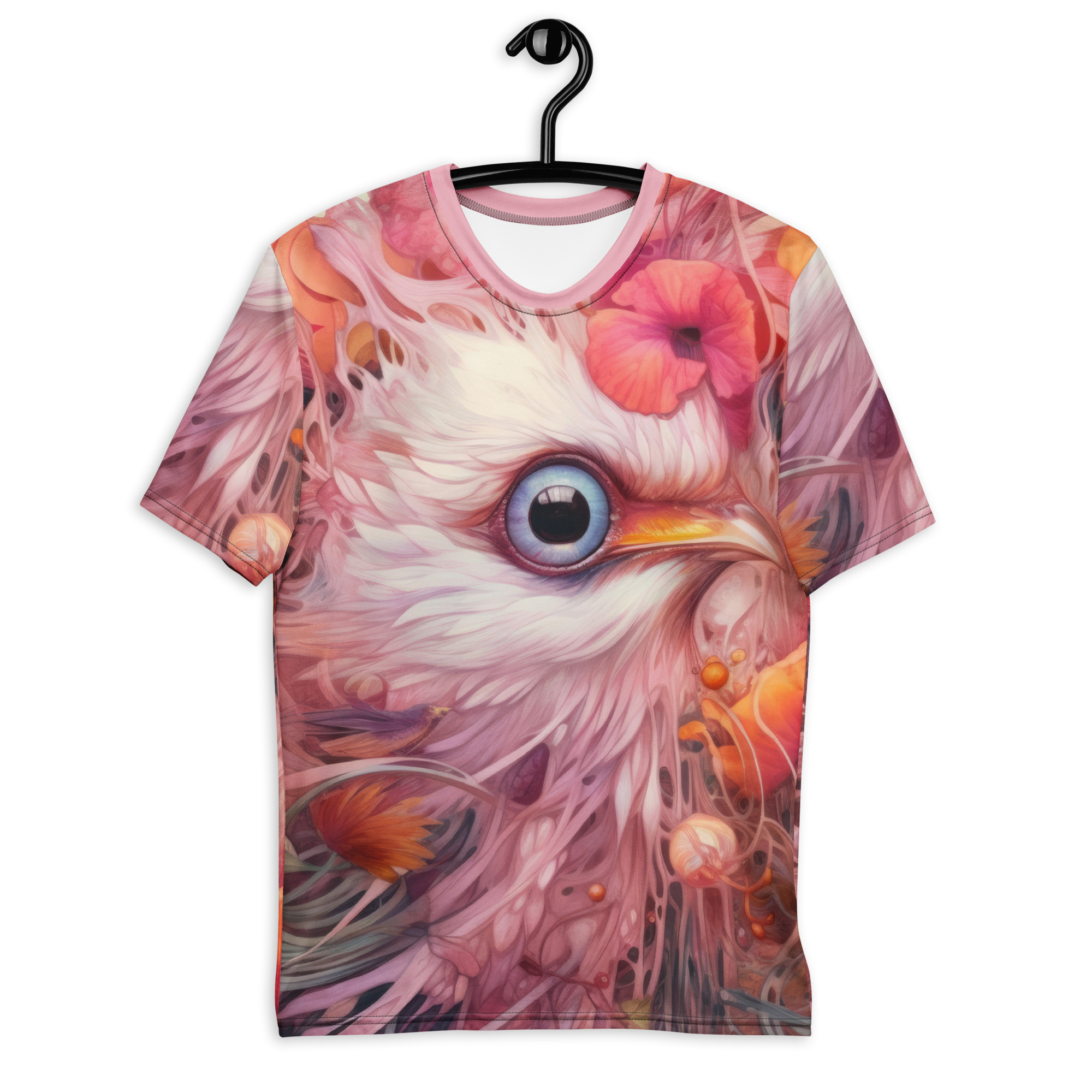 Flowers And Bird Artistic All Over Print Uni-Sex T-Shirt - Image 4