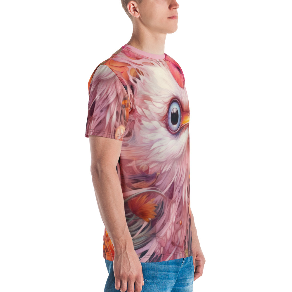Flowers And Bird Artistic All Over Print Uni-Sex T-Shirt - Image 7